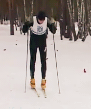 GIF animado (15668) Hombre aprendiendo esquiar