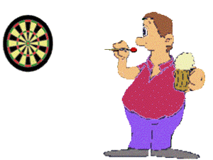 Imagen GIF de Hombre jugando dardos animado