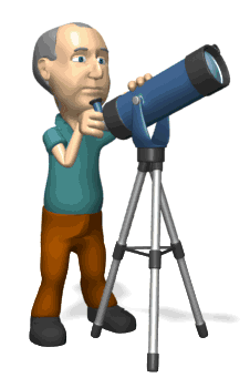 GIF animado (21565) Hombre mirando telescopio