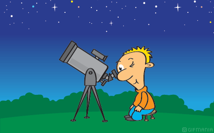 GIF animado (21566) Hombre mirando telescopio
