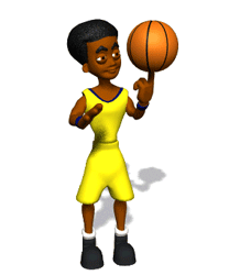 GIF animado (15295) Jugador girando pelota baloncesto