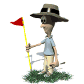 GIF animado (16142) Jugador golf banderin