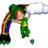 GIF animado (22441) Leprechaun arcoiris monedas