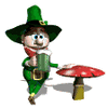 GIF animado (22409) Leprechaun bebiendo cerveza