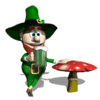 GIF animado (22447) Leprechaun bebiendo cerveza seta
