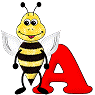 GIF animado (28590) Letra a abeja
