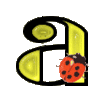GIF animado (25581) Letra a amarilla con mariquita