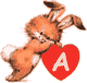 GIF animado (29389) Letra a conejo