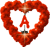 GIF animado (26861) Letra a corazon flores