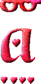 GIF animado (26509) Letra a corazoncitos romanticos