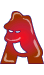 GIF animado (29726) Letra a forma animal rojo