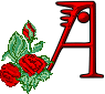 GIF animado (27285) Letra a romantica rosas rojas