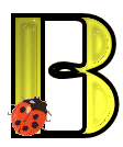 GIF animado (25584) Letra b amarilla mayuscula mariquita