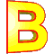 GIF animado (25715) Letra b amarilla roja