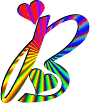 GIF animado (26774) Letra b corazones colores