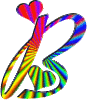 GIF animado (26774) Letra b corazones colores