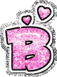 GIF animado (26990) Letra b corazones rosa