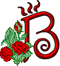 GIF animado (27286) Letra b romantica rosas rojas