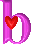 GIF animado (27323) Letra b rosa corazon