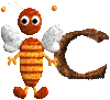 GIF animado (28682) Letra c abejita