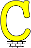 GIF animado (25493) Letra c amarilla divertida