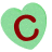 GIF animado (26739) Letra c corazon caramelo