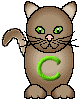 GIF animado (29981) Letra c gato color