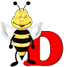 GIF animado (28593) Letra d abeja