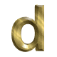 GIF animado (26005) Letra d amarilla metal dorada