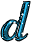 GIF animado (27465) Letra d azul turquesa