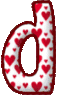 GIF animado (26424) Letra d corazoncitos colores