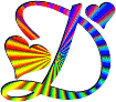GIF animado (26776) Letra d corazones colores