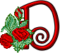GIF animado (27288) Letra d romantica rosas rojas