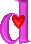 GIF animado (27325) Letra d rosa corazon
