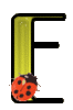 GIF animado (25591) Letra e amarilla mayuscula mariquita