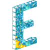 GIF animado (27624) Letra e azul