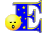 GIF animado (28047) Letra e azul