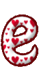 GIF animado (26425) Letra e corazoncitos colores