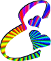 GIF animado (26777) Letra e corazones colores