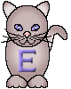 GIF animado (29983) Letra e gato color