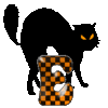 GIF animado (30010) Letra e gato negro