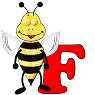 GIF animado (28595) Letra f abeja