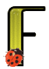 GIF animado (25593) Letra f amarilla mayuscula mariquita