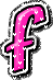 GIF animado (26540) Letra f corazoncitos rosas