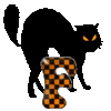 GIF animado (30011) Letra f gato negro