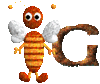 GIF animado (28686) Letra g abejita