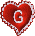 GIF animado (26969) Letra g corazon rojo