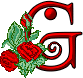 GIF animado (27291) Letra g romantica rosas rojas