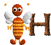 GIF animado (28687) Letra h abejita
