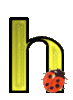 GIF animado (25596) Letra h amarilla con mariquita